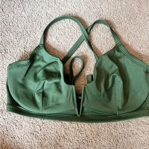 Shade & Shore Olive Ribbed Bralette